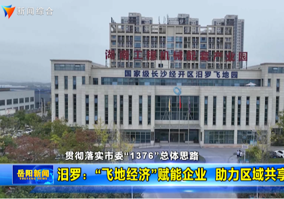 【贯彻落实市委“1376”总体思路】汨罗：“飞地经济”赋能企业  助力区域共享协调发展