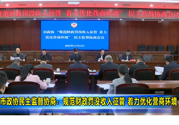 市政协民主监督协商：规范财政罚没收入征管 着力优化营商环境