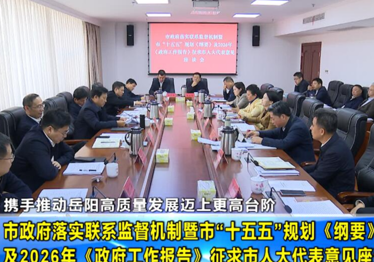 市政府落实联系监督机制暨市“十五五”规划《纲要》及2026年《政府工作  报告》征求市人大代表意见座谈会召开 