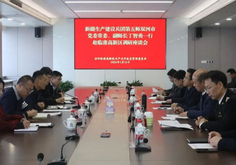 新疆生产建设兵团第五师双河市来临港高新区调研