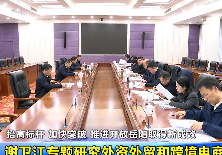 抬高标杆 加快突破 推进开放岳阳取得新成效 谢卫江专题研究外资外贸和跨境电商工作