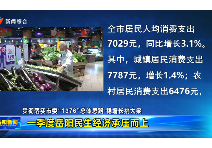 【贯彻落实市委“1376”总体思路·稳增长挑大梁】一季度岳阳民生经济承压而上