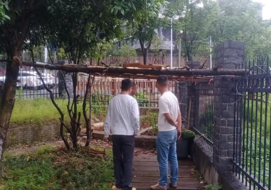 求索街道依法拆除南湖水岸小区违规菜棚 守护公共空间