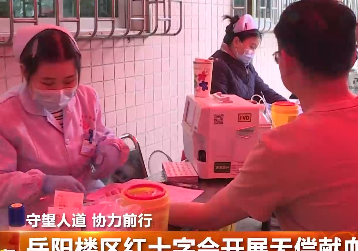 岳阳楼区红十字会开展无偿献血活动