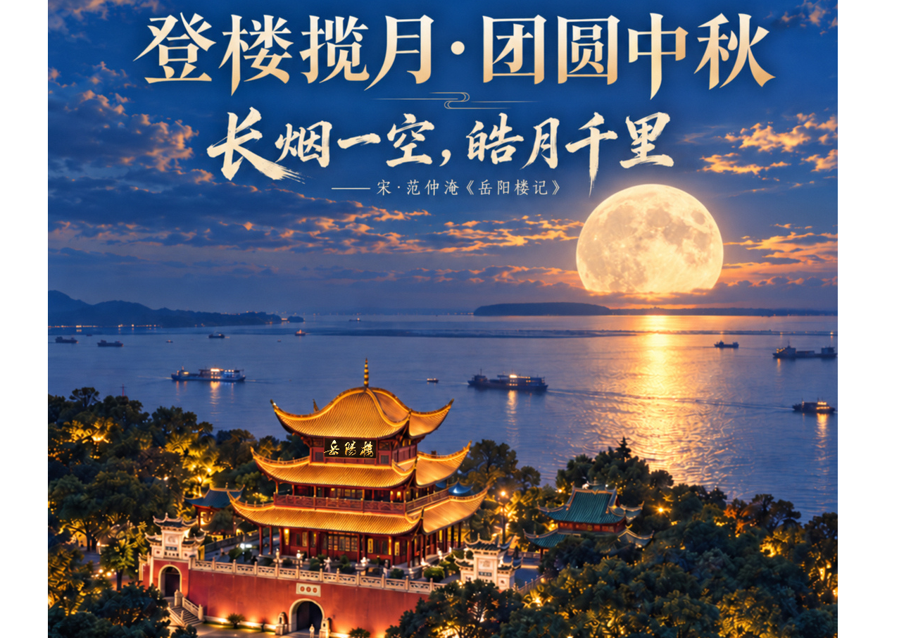 “登楼揽月·团圆中秋”②系列海报 | 洞庭万顷 皓月临楼